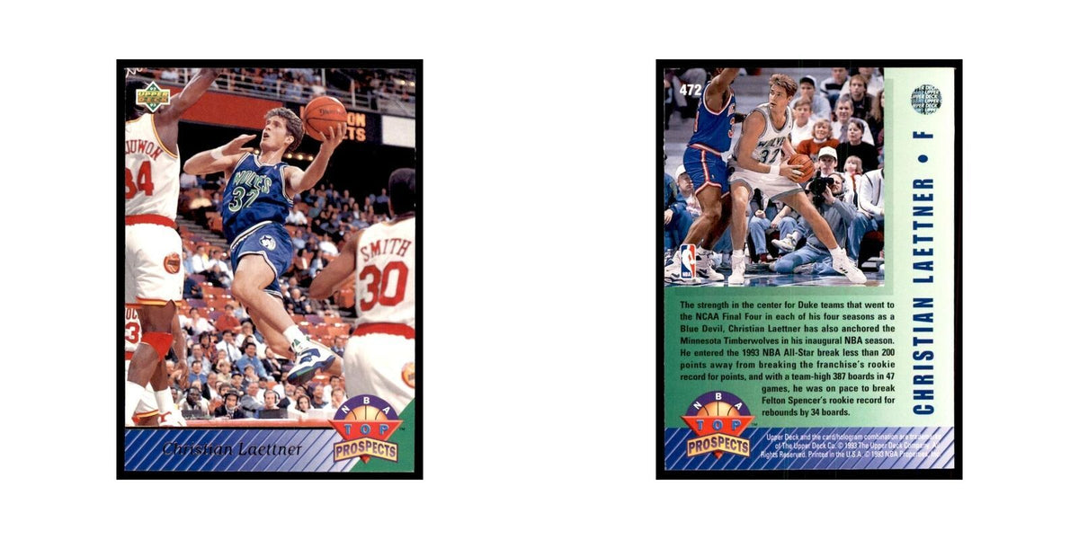 1992 Upper Deck Christian Laettner Basketball Cards #472