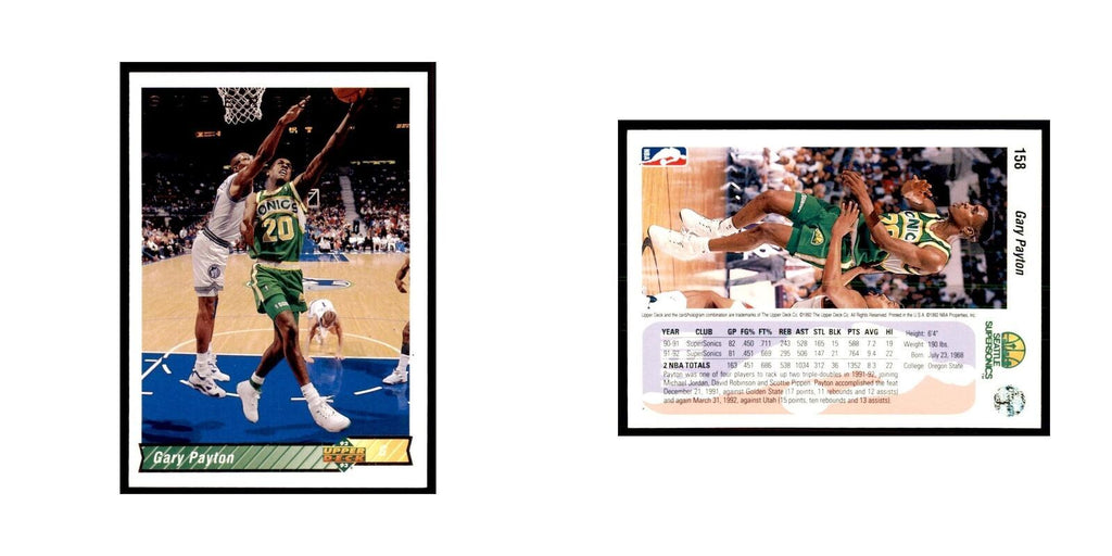 1992 Upper Deck Gary Payton Basketball Cards #158