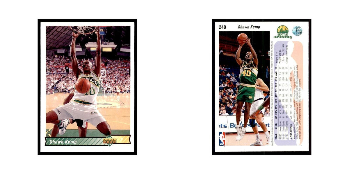 1992 Upper Deck Shawn Kemp Basketball Cards #240