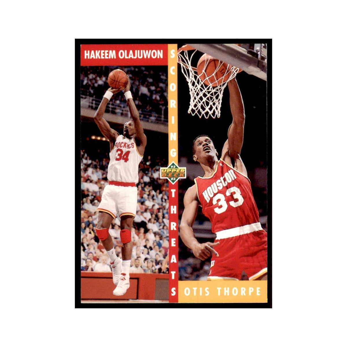 1992 Upper Deck Hakeem Olajuwon/Otis Thorpe Basketball Cards #501