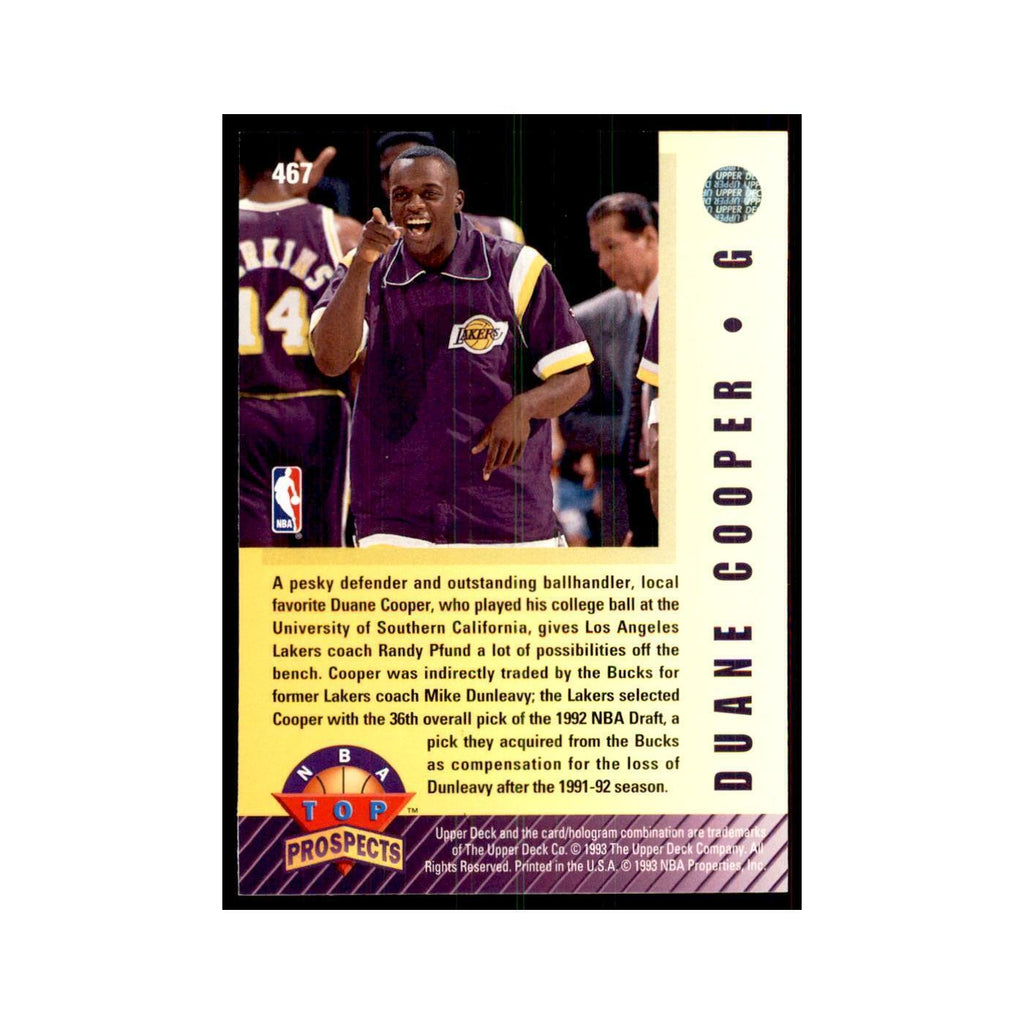 1992 Upper Deck Duane Cooper Basketball Cards #467