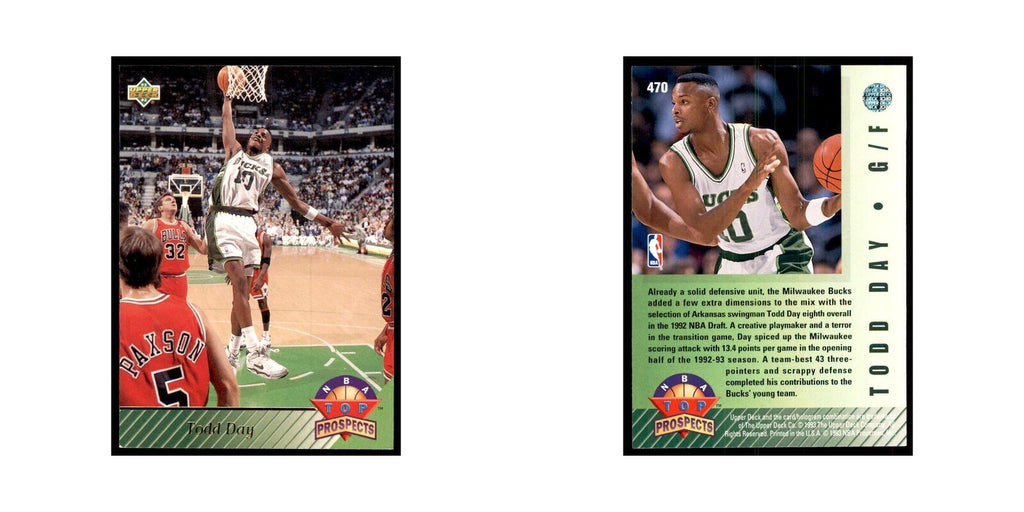 1992 Upper Deck Todd Day Basketball Cards #470