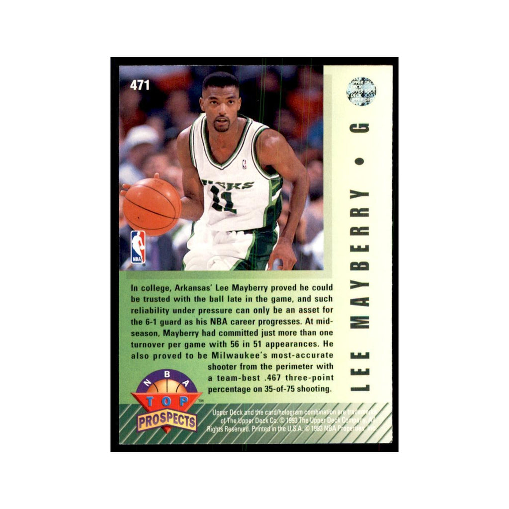 1992 Upper Deck Lee Mayberry Basketball Cards #471