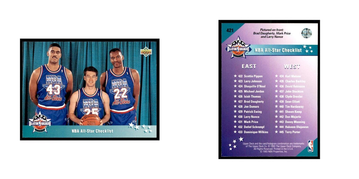 1992 Upper Deck NBA All-Star Checklist Basketball Cards #421