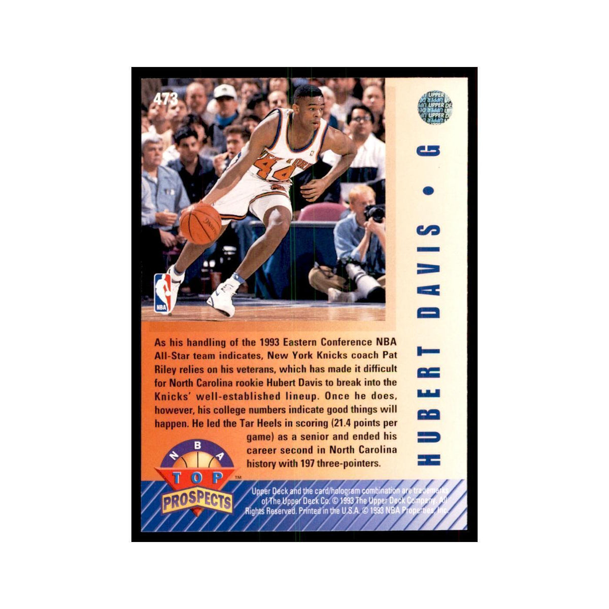 1992 Upper Deck Hubert Davis Basketball Cards #473