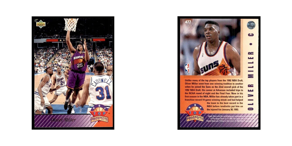1992 Upper Deck Oliver Miller Basketball Cards #477