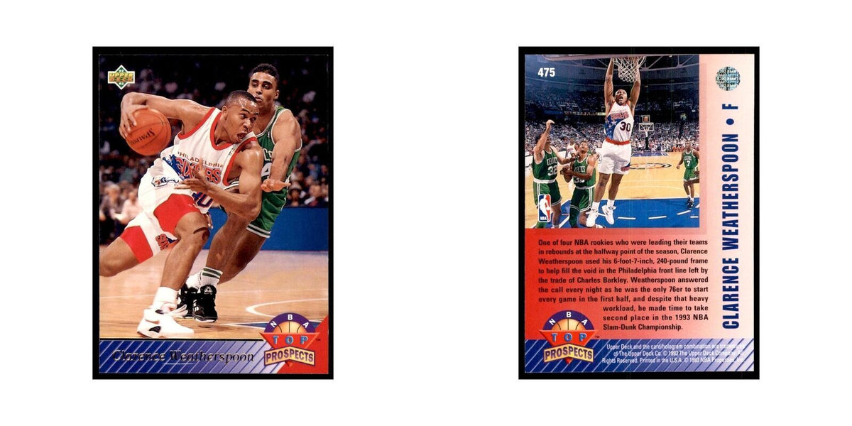 1992 Upper Deck Clarence Weatherspoon Basketball Cards #475