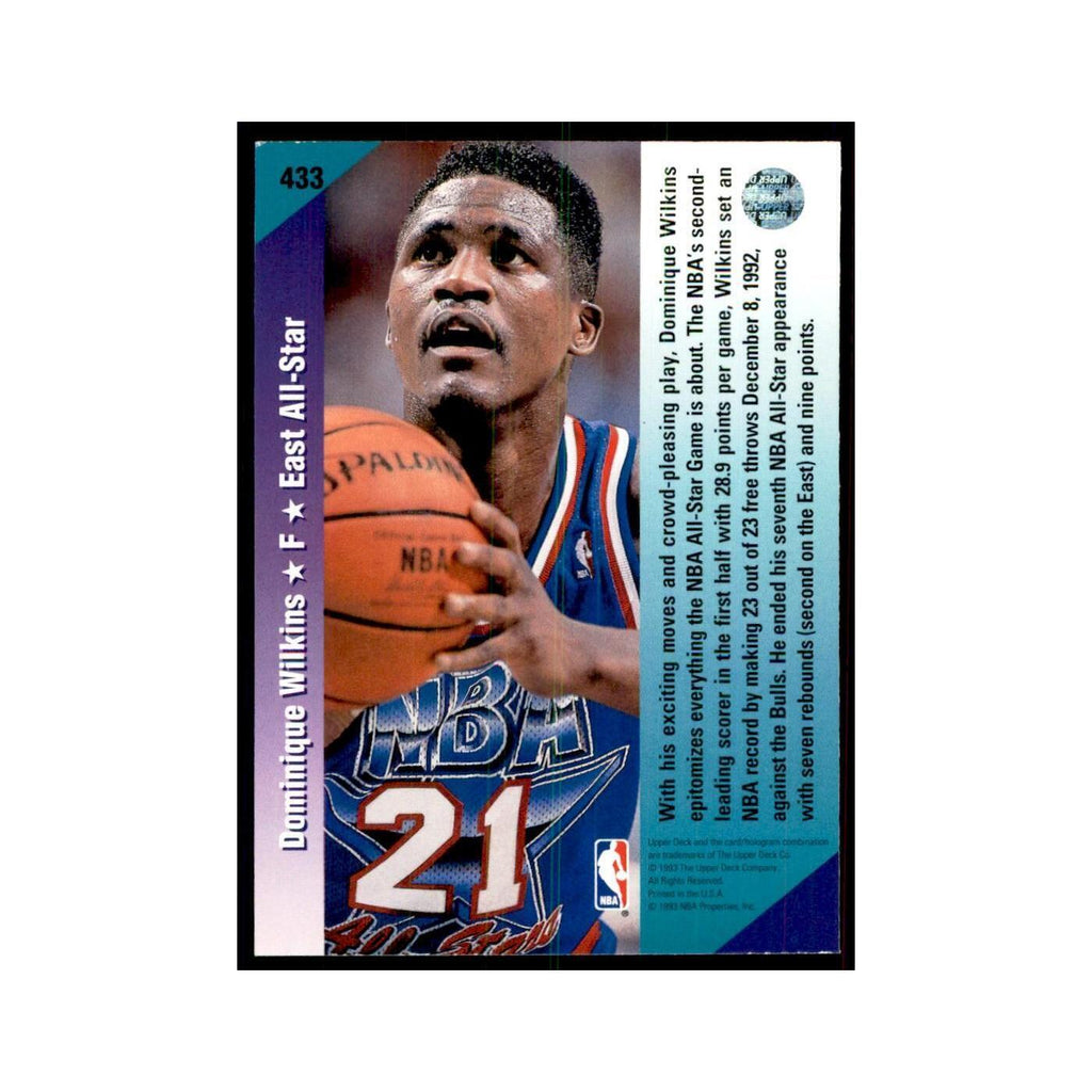 1992 Upper Deck Dominique Wilkins Basketball Cards #433