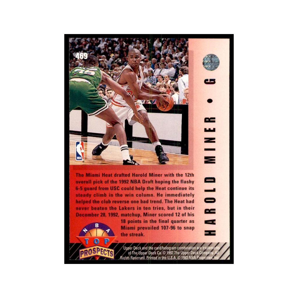 1992 Upper Deck Harold Miner Basketball Cards #469