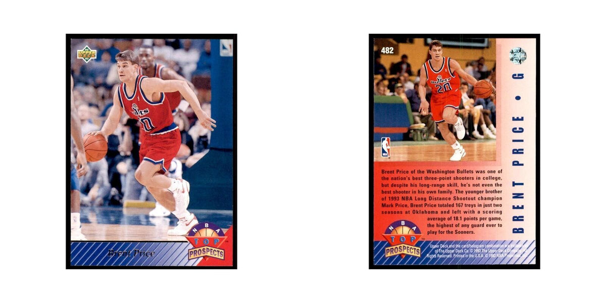 1992 Upper Deck Brent Price Basketball Cards #482