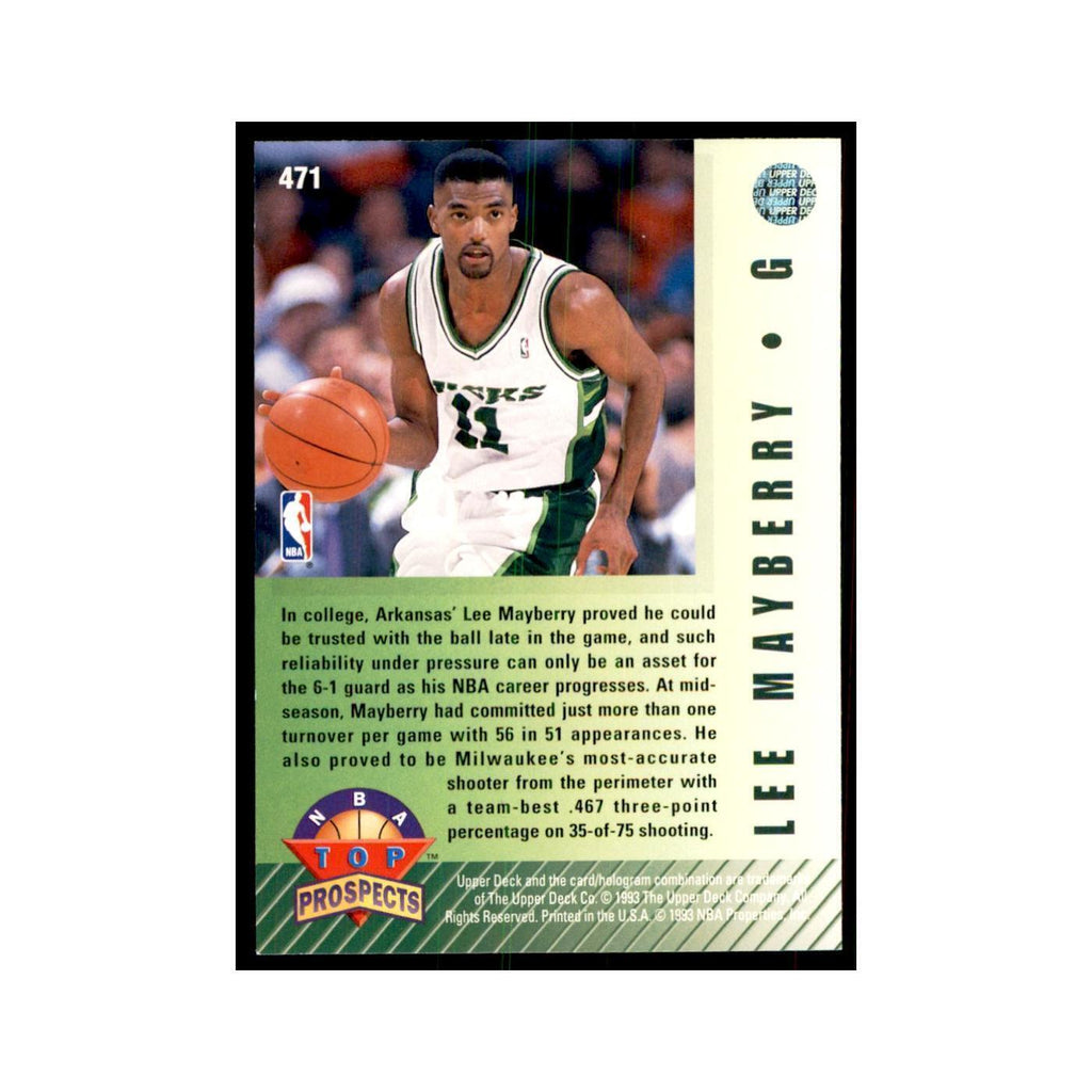 1992 Upper Deck Lee Mayberry Basketball Cards #471