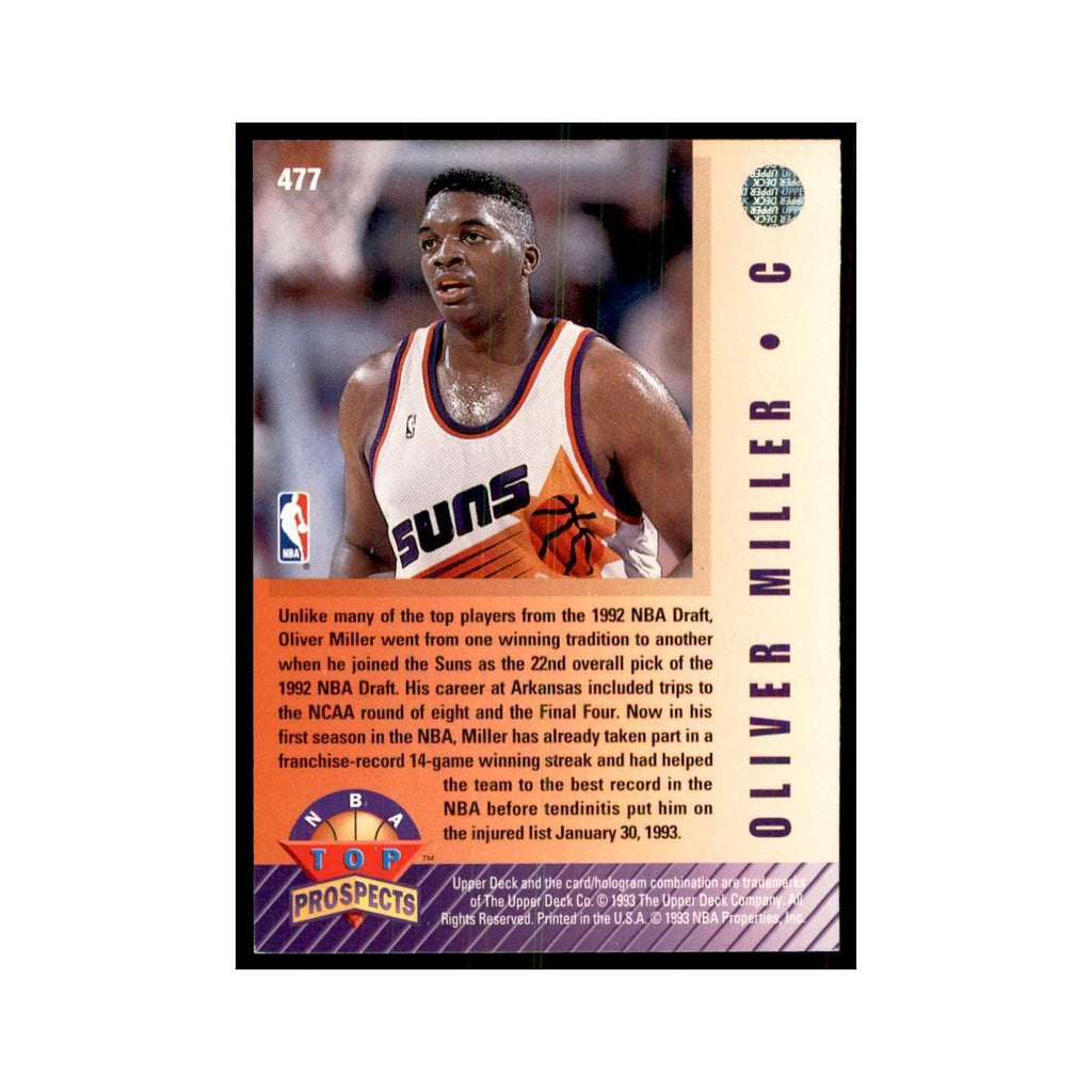 1992 Upper Deck Oliver Miller Basketball Cards #477