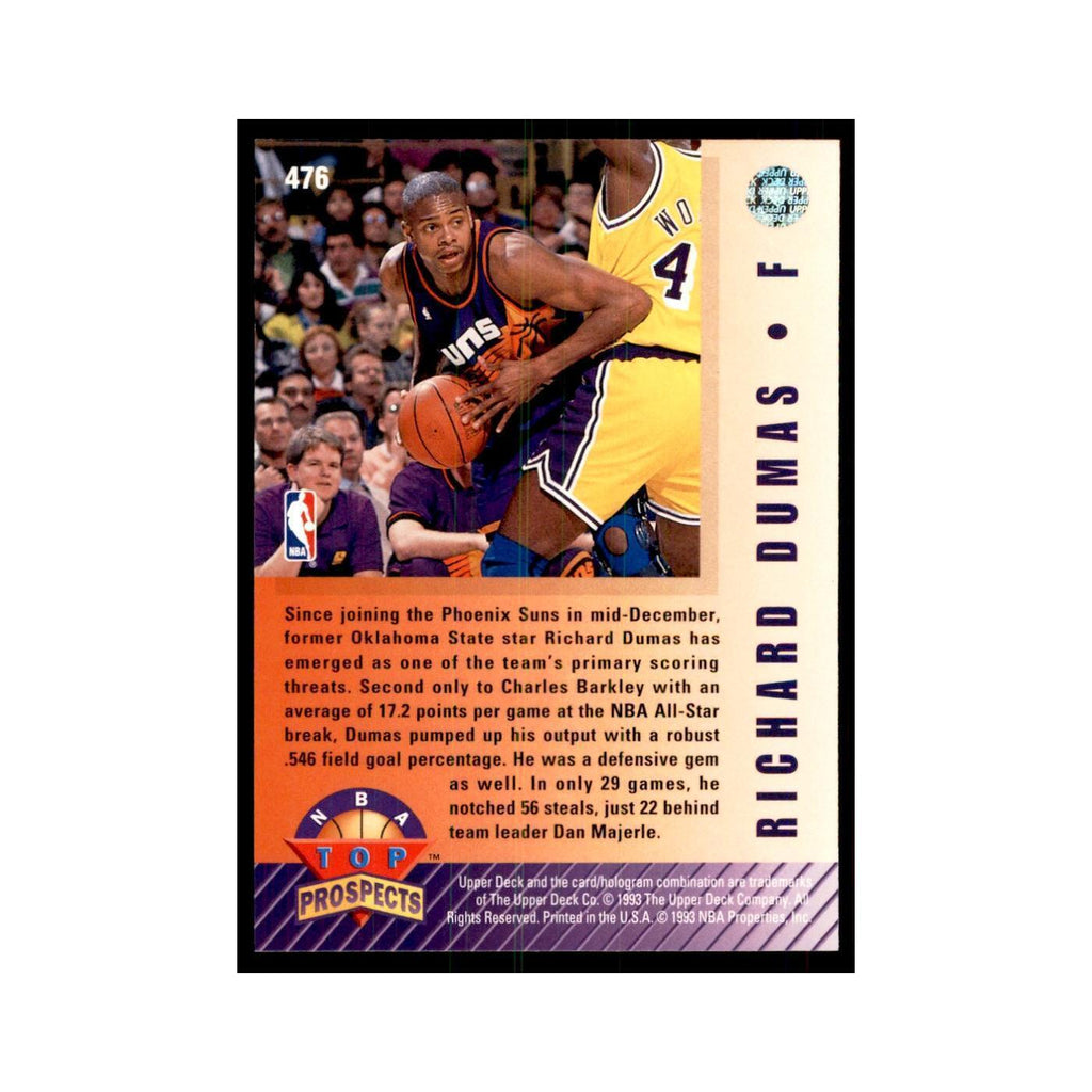 1992 Upper Deck Richard Dumas Basketball Cards #476