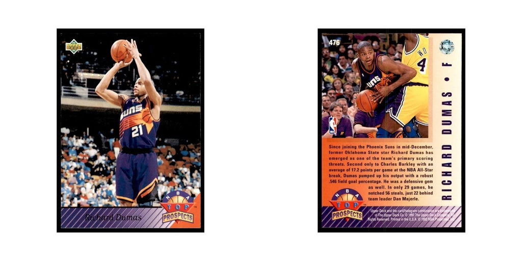 1992 Upper Deck Richard Dumas Basketball Cards #476