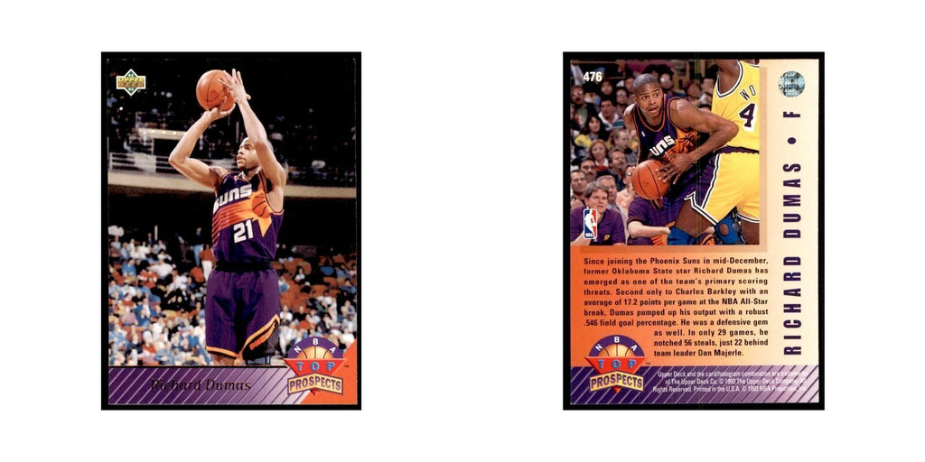 1992 Upper Deck Richard Dumas Basketball Cards #476