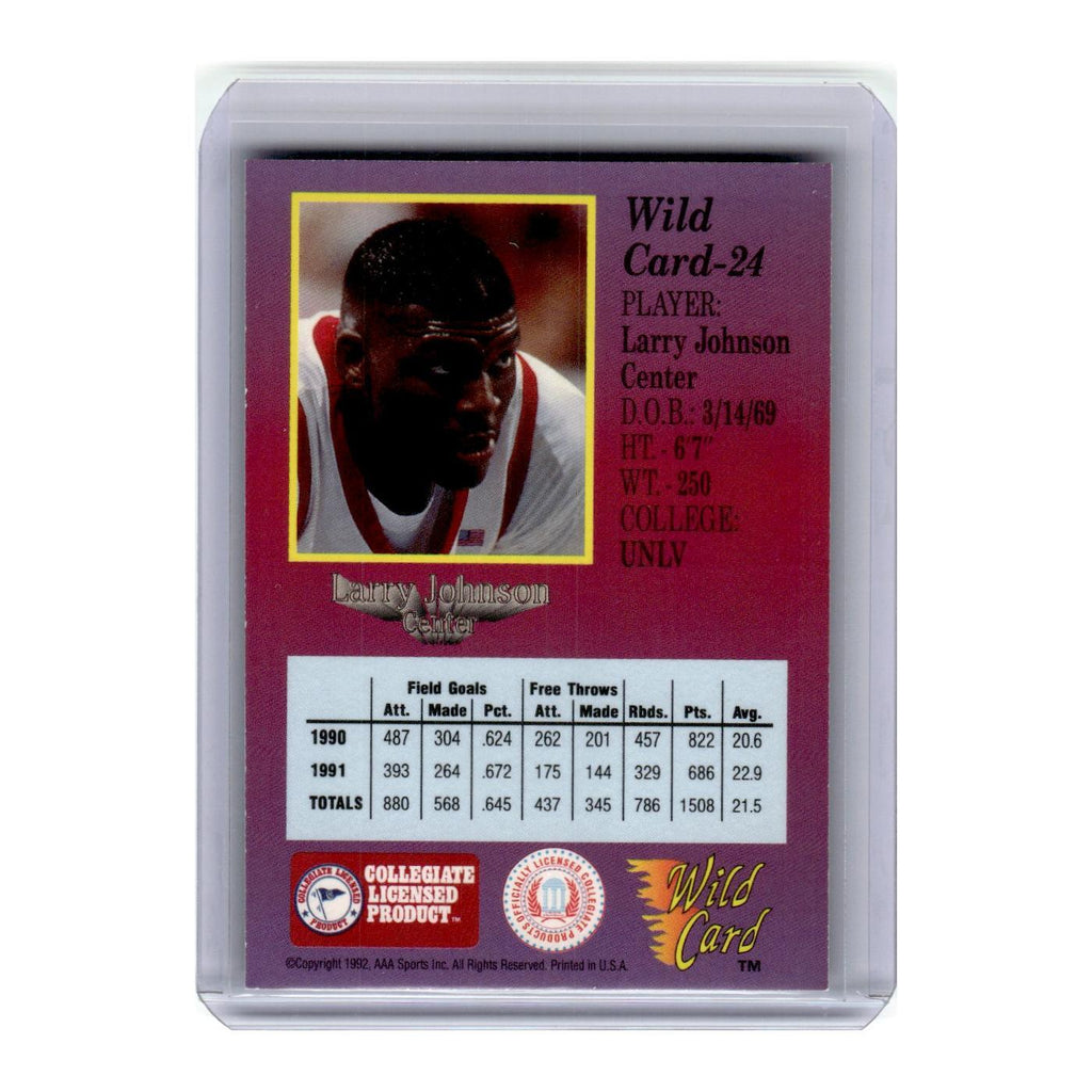 1992 Wild Card Larry Johnson Hornets #24