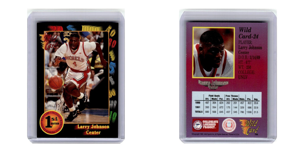 1992 Wild Card Larry Johnson Hornets #24