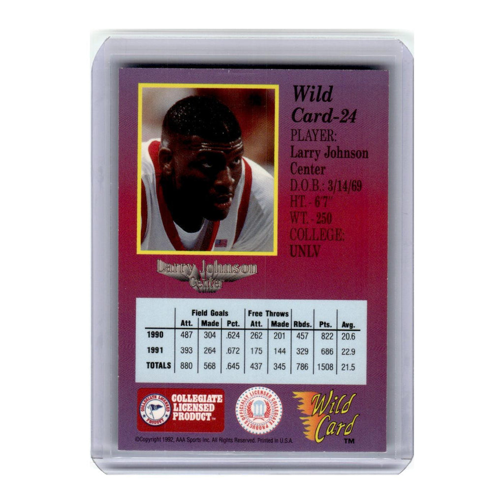1992 Wild Card Larry Johnson Hornets #24