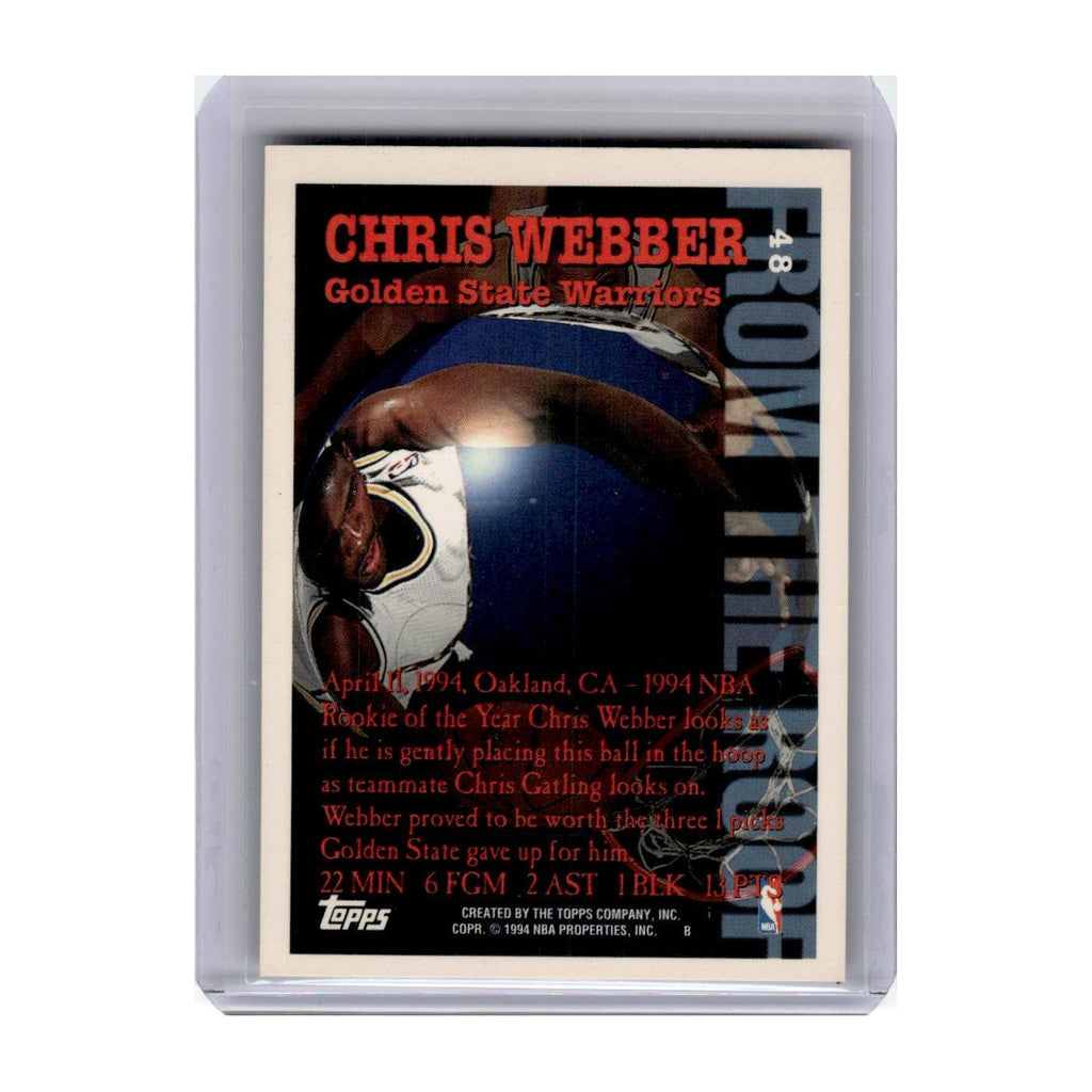 1994 Topps From The Roof Chris Webber Golden State Warriors #48