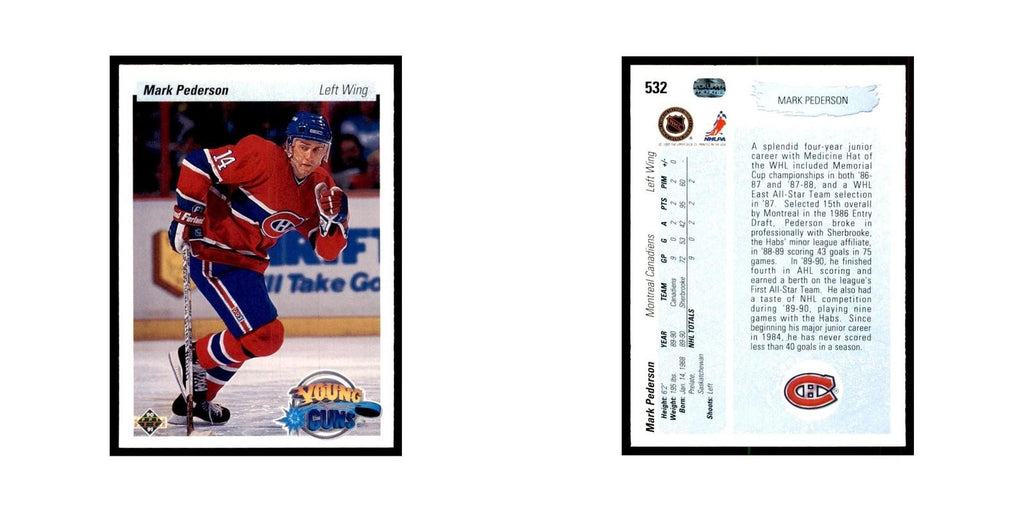 1990 Upper Deck Mark Pederson Hockey Cards #532