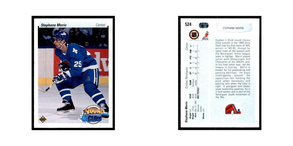 1990 Upper Deck Stephane Morin Hockey Cards #524
