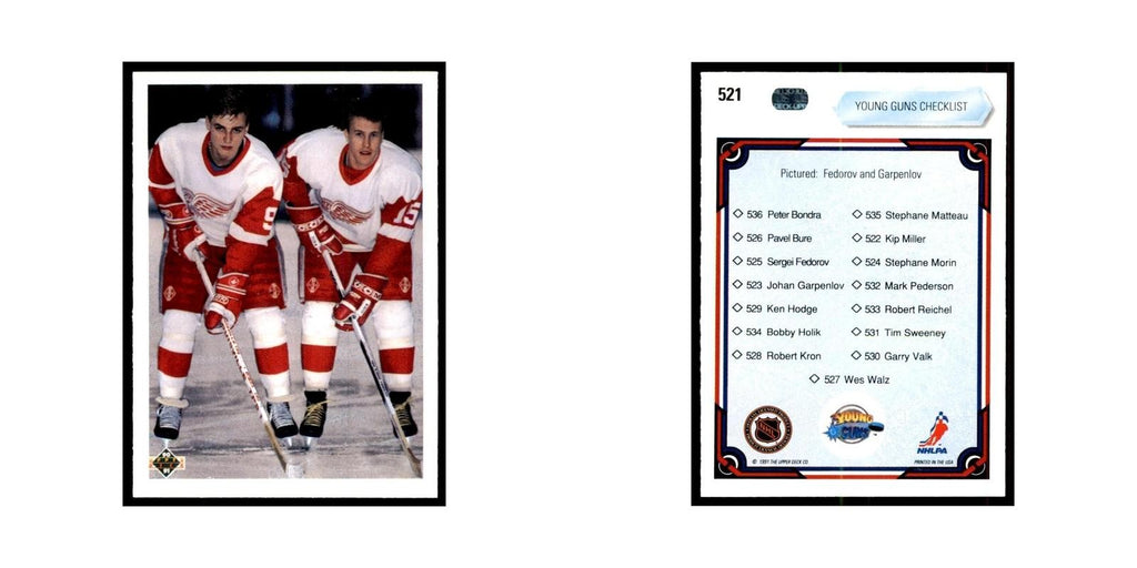1990 Upper Deck Sergei Fedorov/Johan Garpenlov Hockey Cards #521