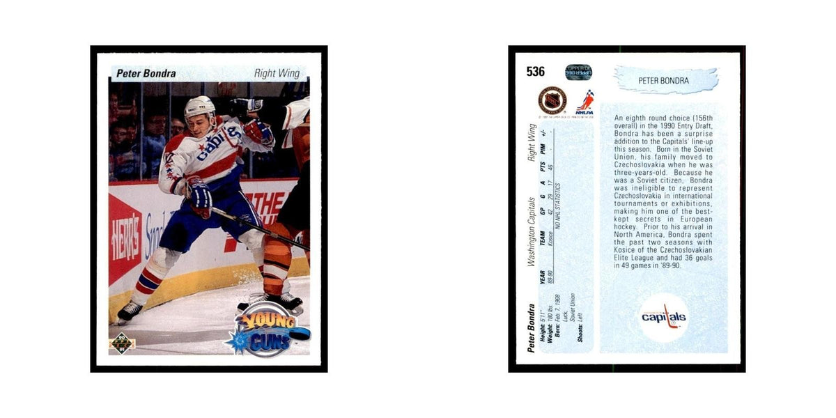 1990 Upper Deck Peter Bondra Hockey Cards #536