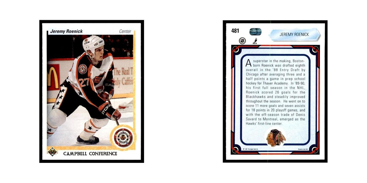1990 Upper Deck Jeremy Roenick Hockey Cards #481