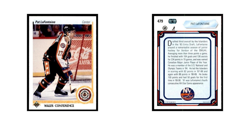 1990 Upper Deck Pat LaFontaine Hockey Cards #479