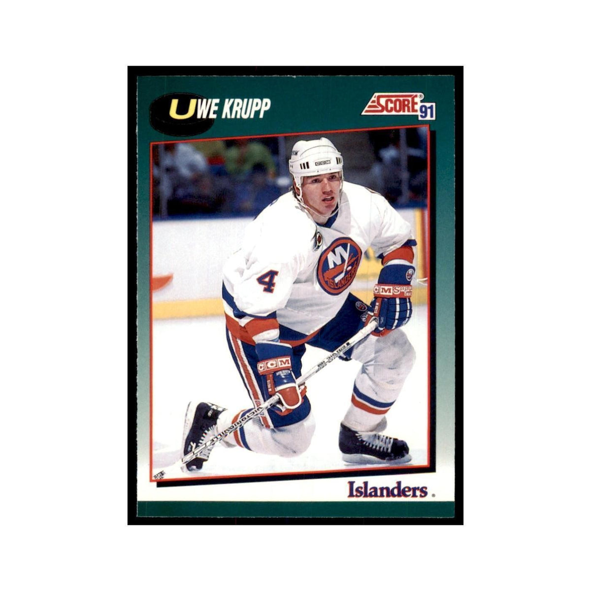 1991 Score Rookie and Traded Uwe Krupp New York Islanders #104T