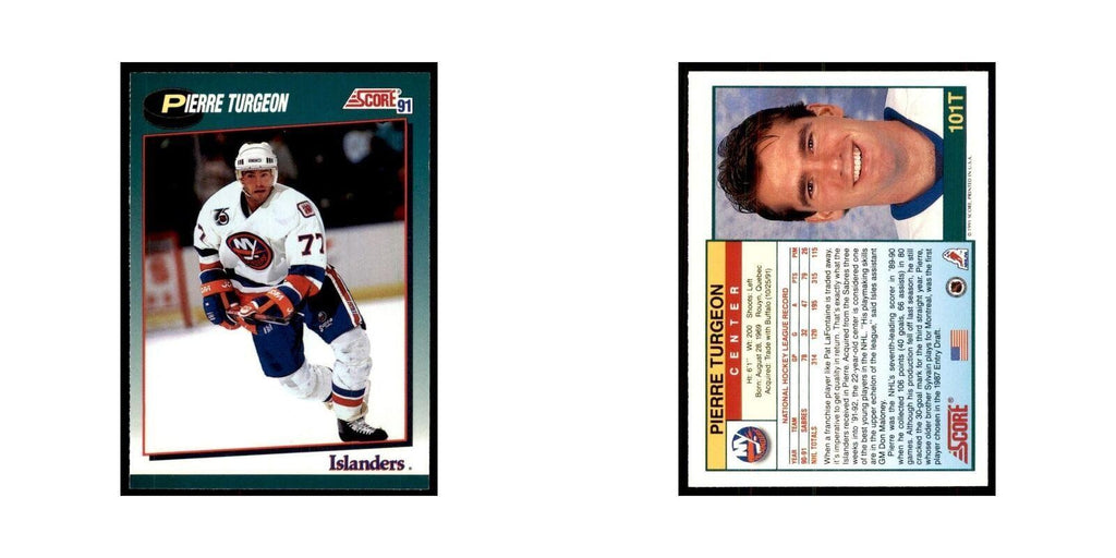 1991 Score Rookie and Traded Pierre Turgeon New York Islanders #101T
