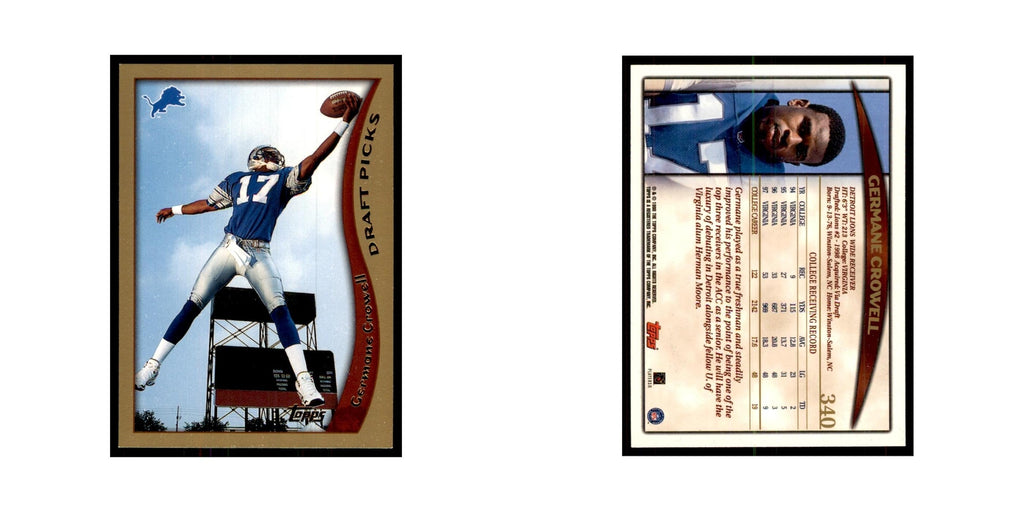 1998 Topps Germane Crowell RC Lions #10