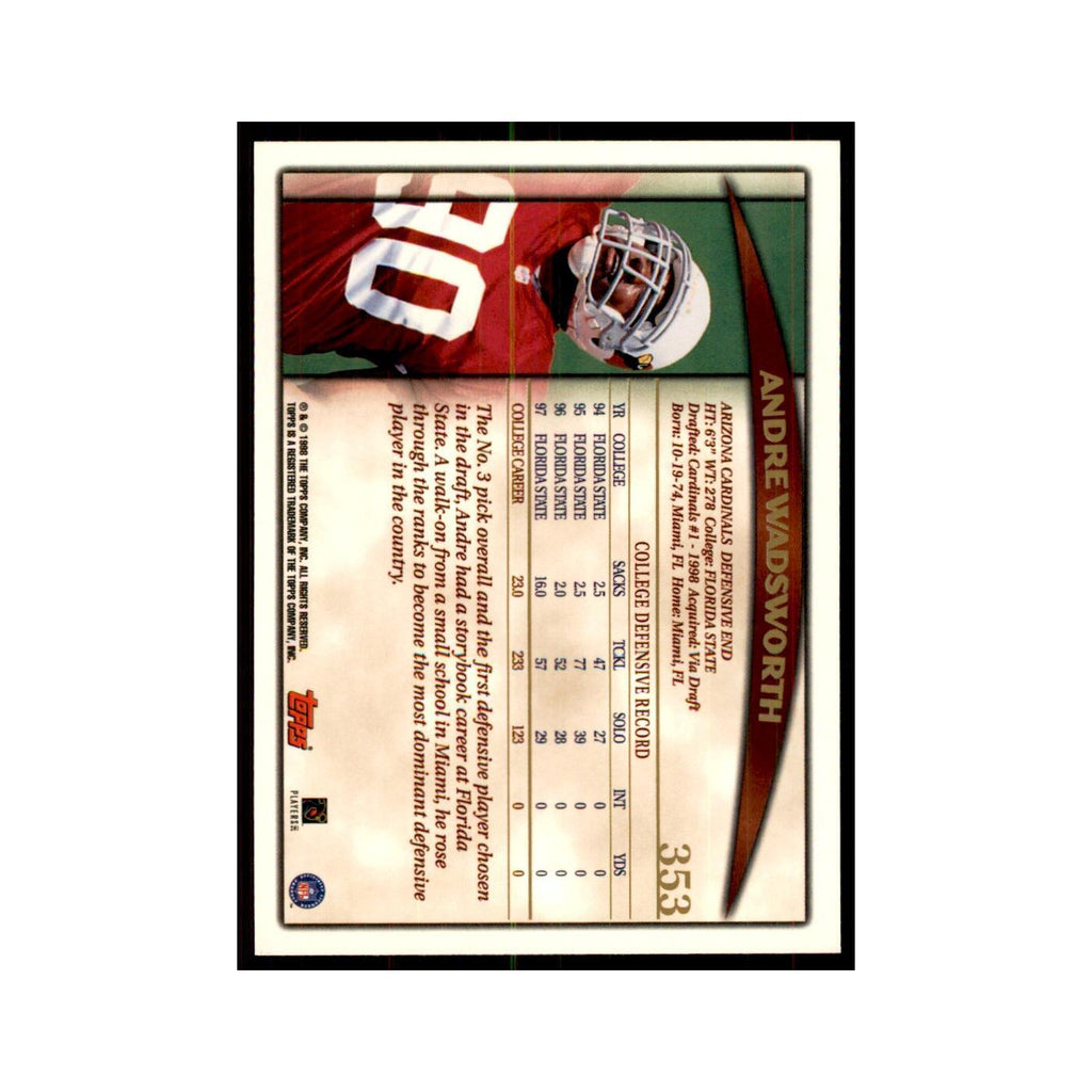 1998 Topps Andre Wadsworth RC Cardinals #353