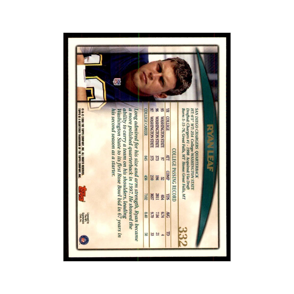 1998 Topps Ryan Leaf RC San Diego Chargers #30