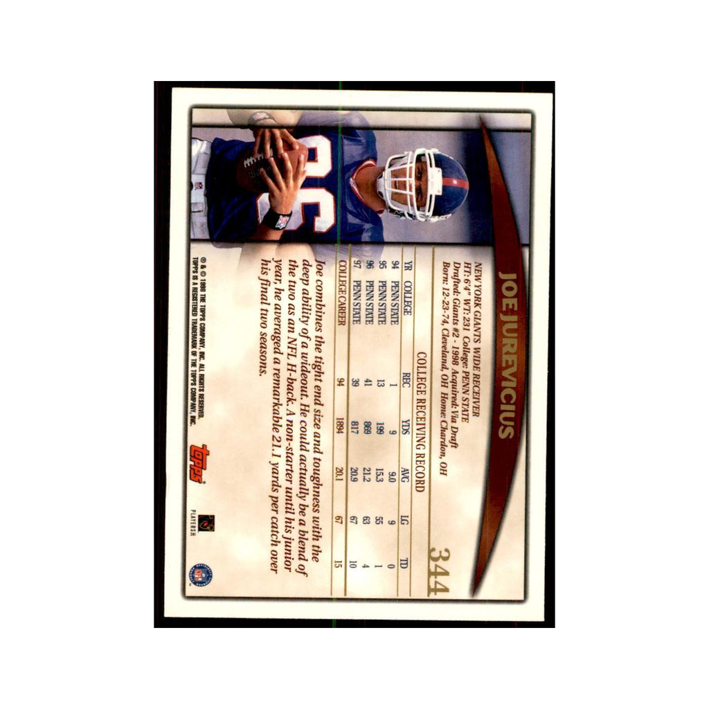 1998 Topps Joe Jurevicius RC Giants #14