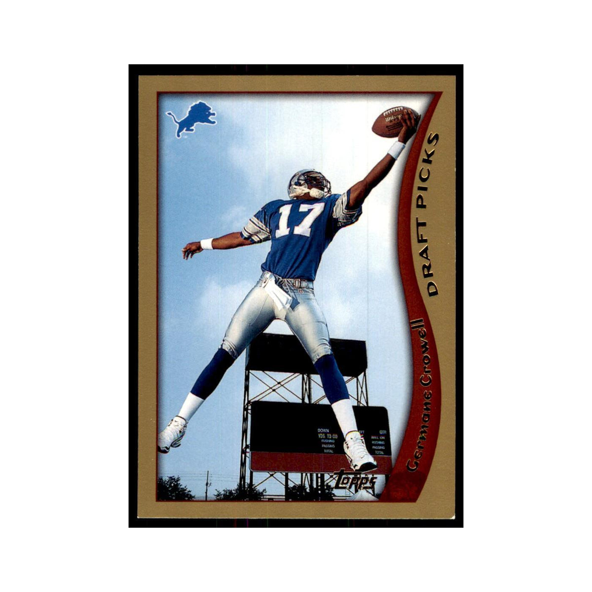 1998 Topps Germane Crowell RC Lions #10