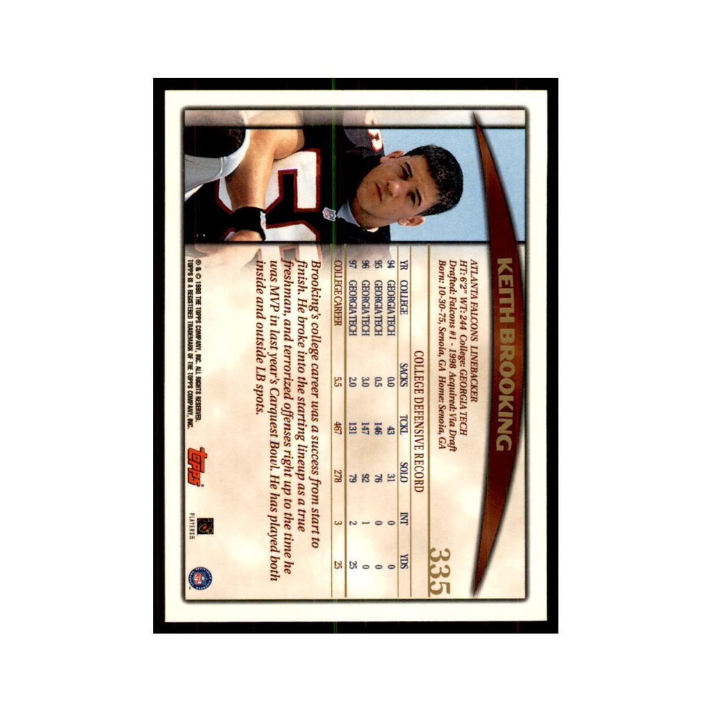 1998 Topps Keith Brooking RC Falcons #335