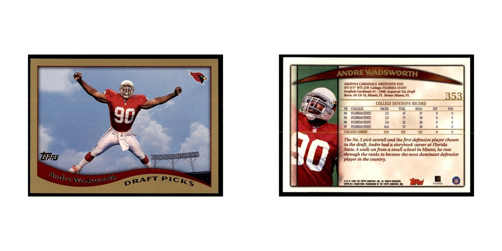 1998 Topps Andre Wadsworth RC Cardinals #353