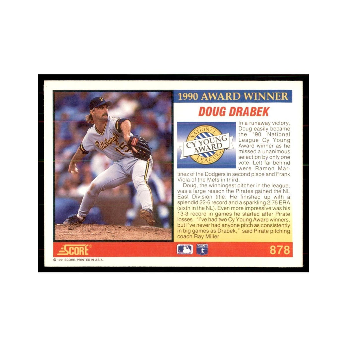 1991 Score Doug Drabek Baseball Cards #878