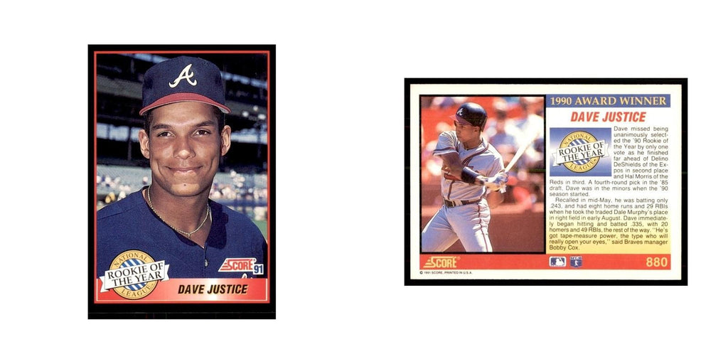 1991 Score Dave Justice Baseball Cards #880