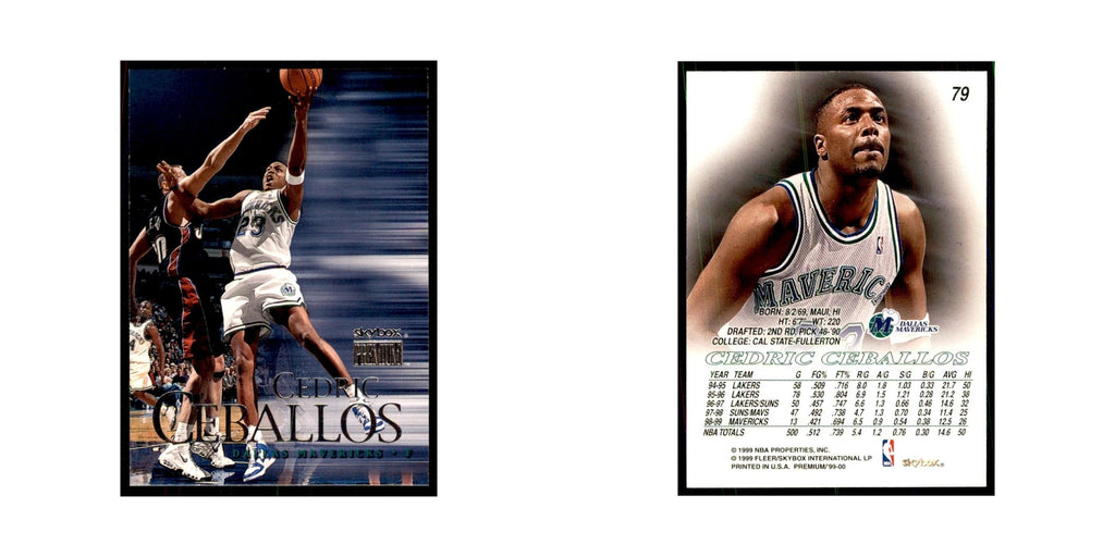 1999 SkyBox Premium Cedric Ceballos Basketball Cards #79