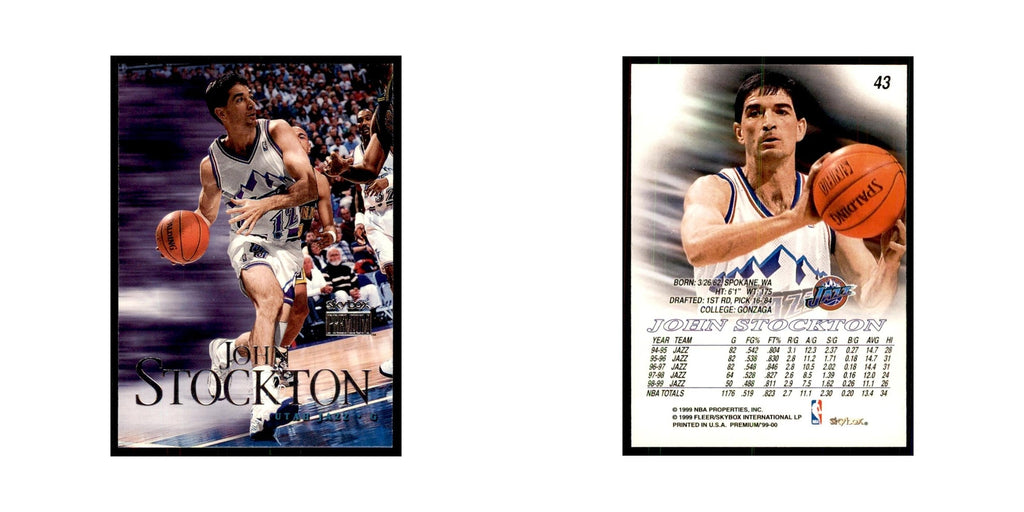 1999 SkyBox Premium John Stockton Basketball Cards #43