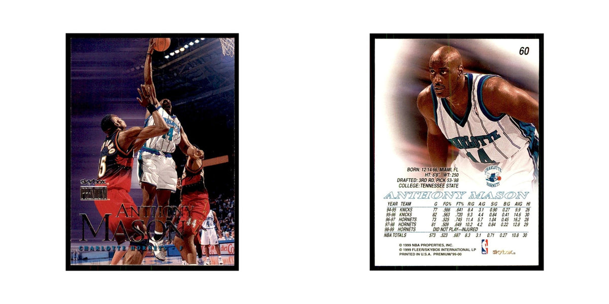 1999 SkyBox Premium Anthony Mason Basketball Cards #60