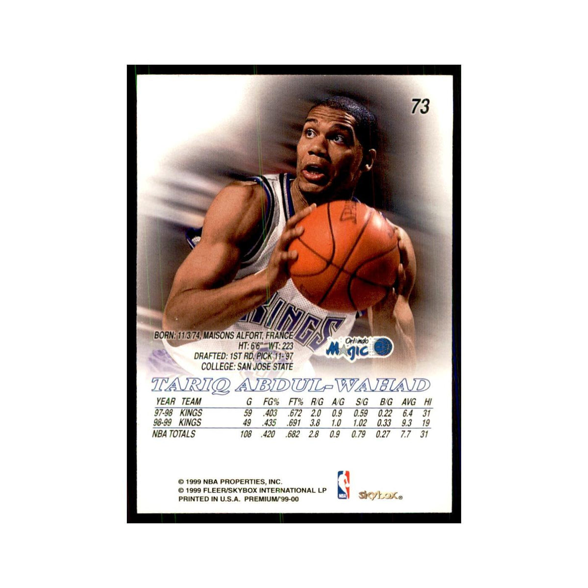 1999 SkyBox Premium Tariq Abdul-Wahad Basketball Cards #73