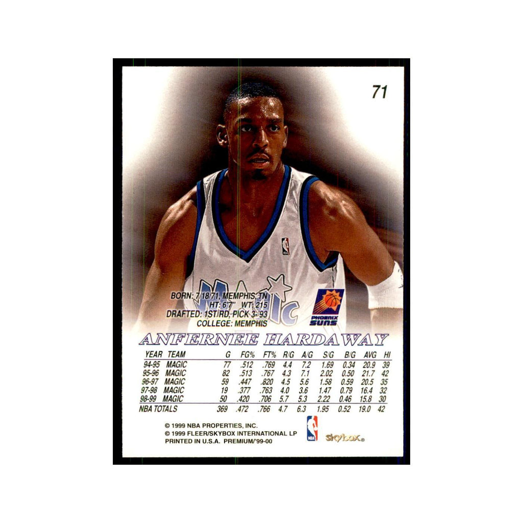 1999 SkyBox Premium Anfernee Hardaway Basketball Cards #71
