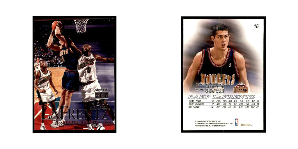 1999 SkyBox Premium Raef LaFrentz Basketball Cards #16