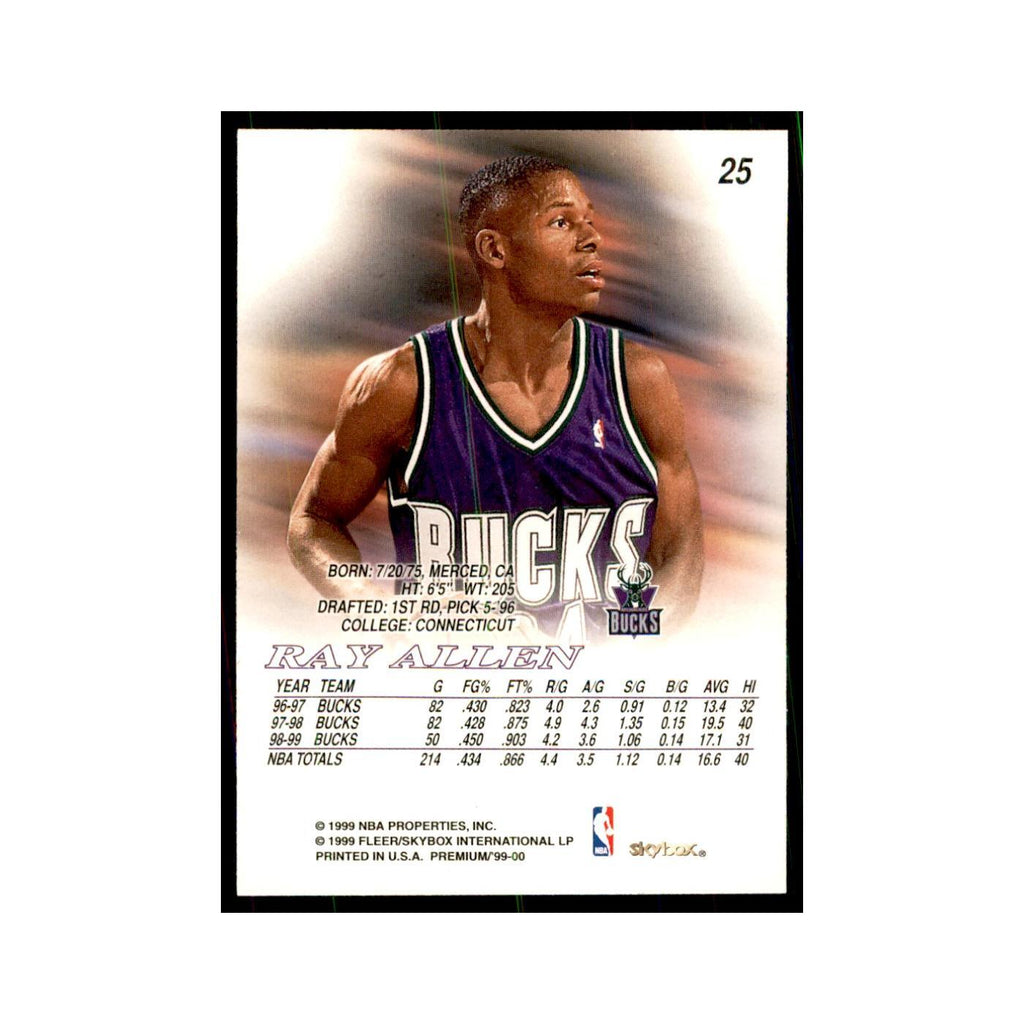 1999 SkyBox Premium Ray Allen Basketball Cards #25