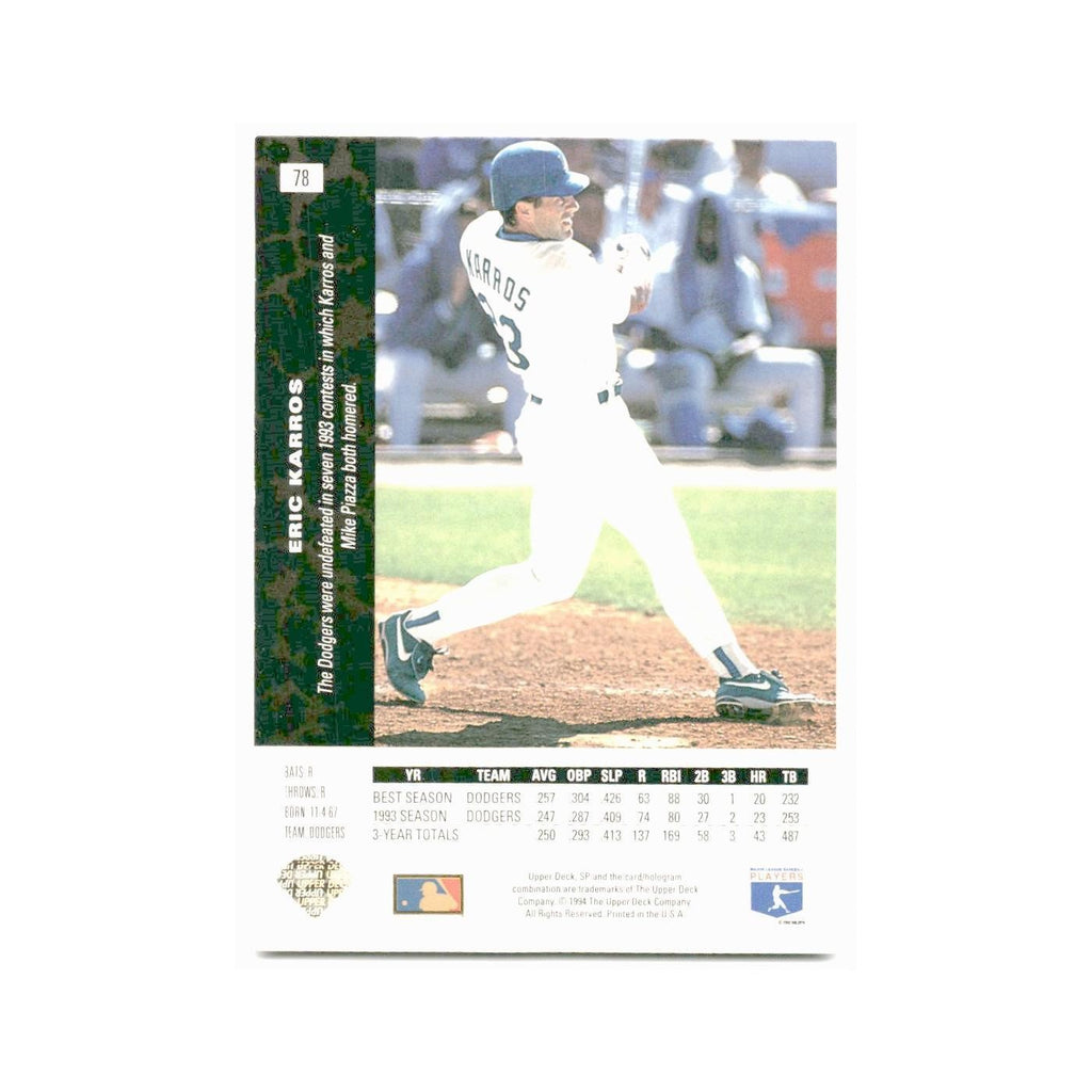 Eric Karros 1994 SP #78 Los Angeles Dodgers Baseball Card NM