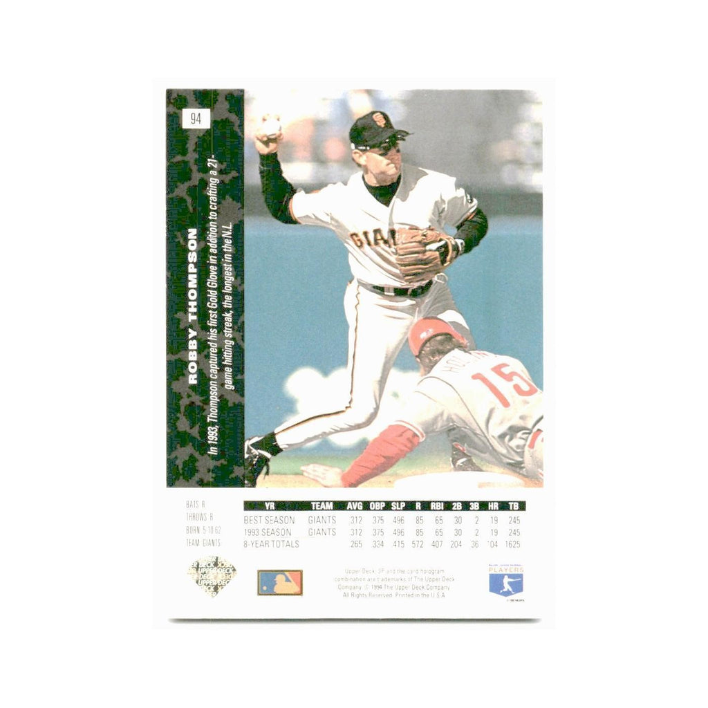 Robby Thompson 1994 SP #94 San Francisco Giants Baseball Card NM