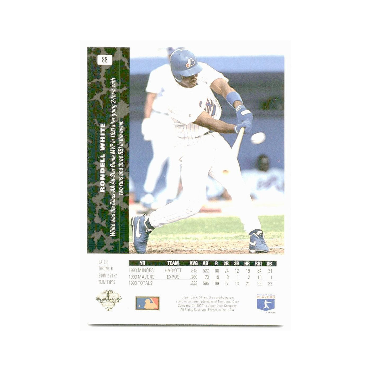 Rondell White 1994 SP #88 Montreal Expos Baseball Card NM
